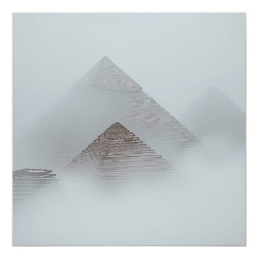 Poster Pyramides dans la Brume (Devant)
