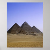 Poster Pyramides dans le désert Le Caire, Egypte (Devant)