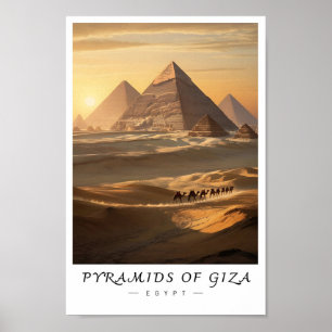 Poster Pyramides de Giza Egypte Art mural, Monument histo