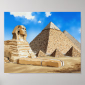 Poster Pyramides de Gizeh Egypte Aquarelle (Devant)