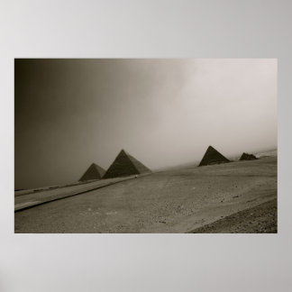 Poster Pyramides de Gizeh noir et blanc