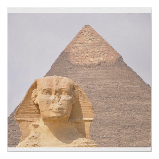 Poster Pyramides de Gizeh Sphinx Pharaon Égypte ancienne (Devant)