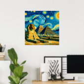 Poster Pyramides de la Nuit Étoilée Sphinx Égypte (Bureau à domicile)