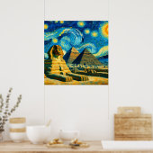 Poster Pyramides de la Nuit Étoilée Sphinx Égypte (Cuisine)