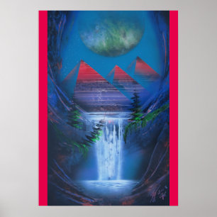 Poster Pyramides de l'ancienne peinture imprimé