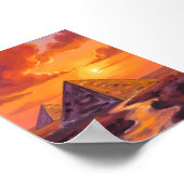 Poster Pyramides d'Égypte Sunset Travel Art (Coin)