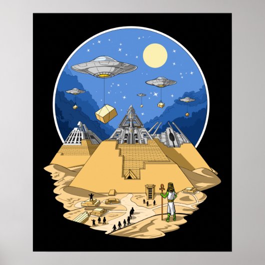 Poster Pyramides égyptiennes Aliens (Devant)