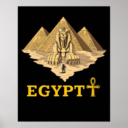 Poster Pyramides égyptiennes antiques Sphinx Géométrie sa (Devant)