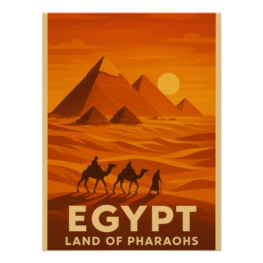 Poster Pyramides mystiques de Gizeh" (Devant)