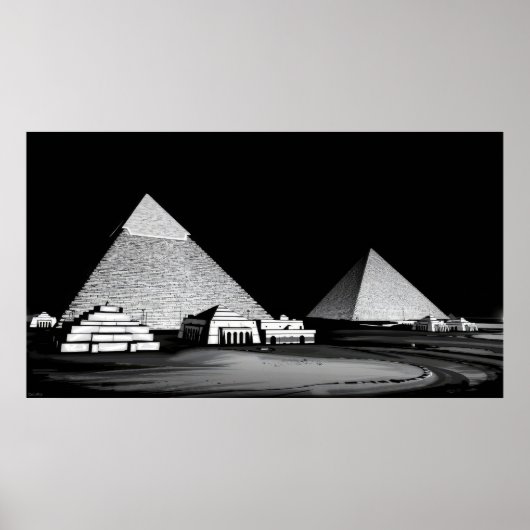 Poster Pyramides noires et blanches (Devant)