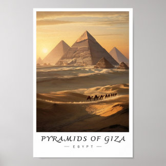 Poster Pyramids of Giza Egypt Wall Art, Ancient Landmark