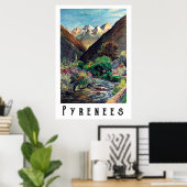 Poster Pyrénées, France (Bureau à domicile)