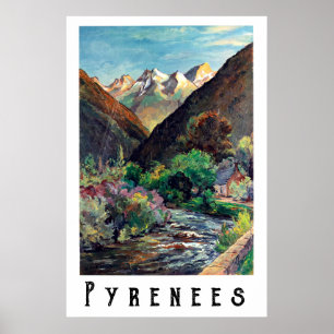 Poster Pyrénées, France