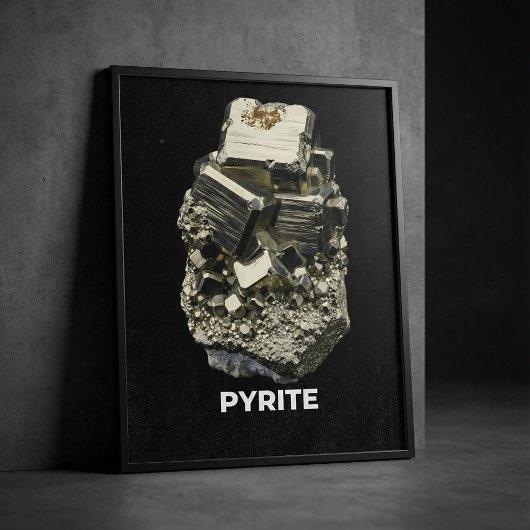 Poster Pyrite Crystal Specimen
