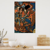 Poster Python de combat japonais Samurai (Cuisine)