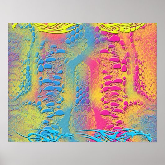 Poster PYTHON - moderne fractale décorative - (Devant)