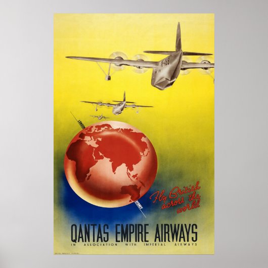 Poster Qantas Empire Airways (Devant)