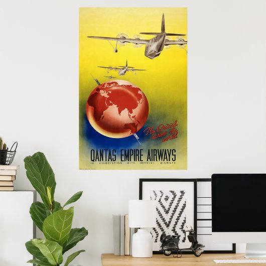 Poster Qantas Empire Airways (Bureau à domicile)