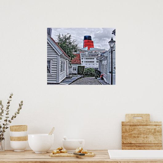 Poster QE2 à Stavanger (Cuisine)