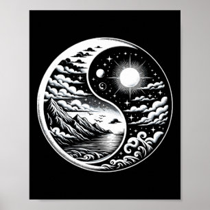 Poster Qigong Yin Yang Arts martiaux Tai Chi Yoga Méditat