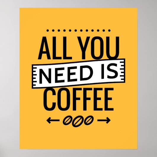 Poster Qoutes Tous ont besoin de café (Devant)