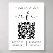 Poster QR Code Blanc S'Il Vous Plaît Profitez De Notre Wi (Devant)