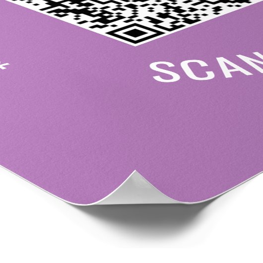 Poster QR Code Scan Info Couleurs de texte personnalisées (Coin)
