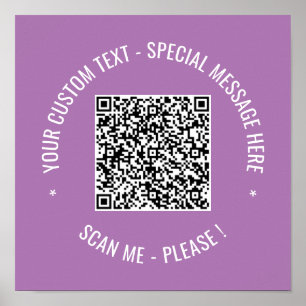 Poster QR Code Scan Info Couleurs de texte personnalisées