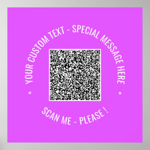 Poster QR Code Scan Info Couleurs de texte personnalisées