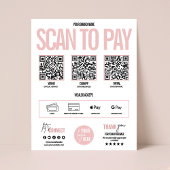 Poster QR Code Scan to Pay Payment Sign Venmo, Cashapp