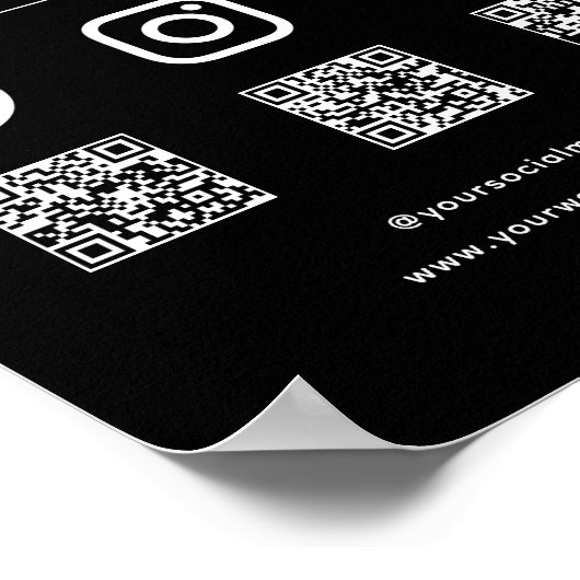 Poster QR Code Votre Logo Suivre Analysez-moi Se connecte (Coin)