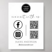 Poster QR Connect With Us Business Logo Médias sociaux (Devant)