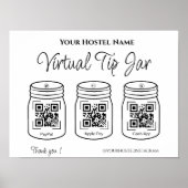Poster QR Digital Tips Jars Paypal Apple Pay Cash App (Devant)