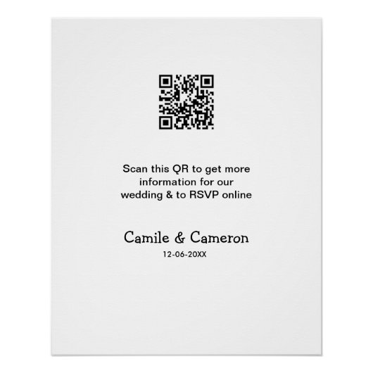Poster QR MARIAGE WEBSITE ajouter la date de photoname no (Devant)