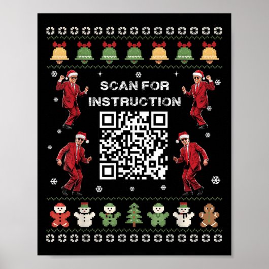 Poster Qr Trump Dance Code Président Analyse De L'Instruc (Devant)