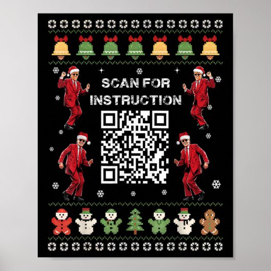 Poster Qr Trump Dance Code President Scan For Instruction (Devant)