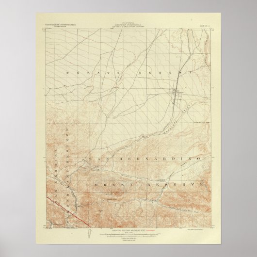 Poster quadrangle Hesperia montrant San Andreas Rift (Devant)