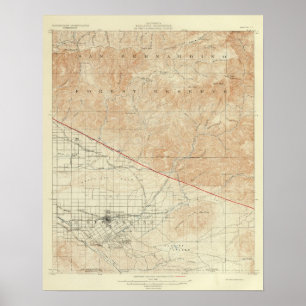 Poster quadrilatère Redlands montrant San Andreas Rift