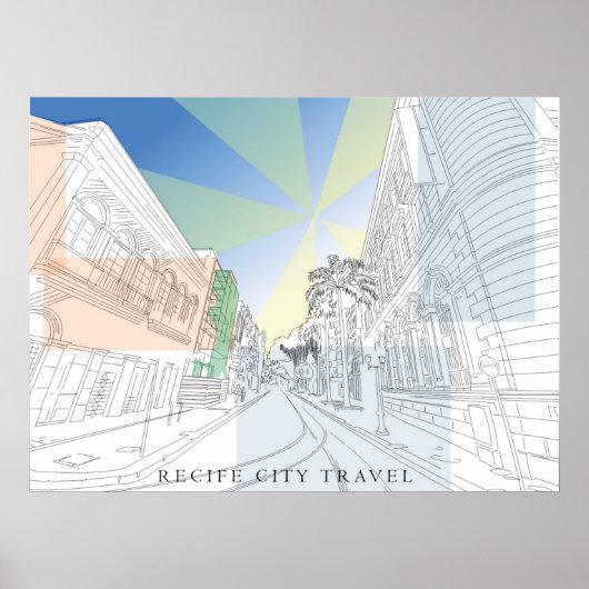 Poster Quadro Série Cidades, ilustração feita a mão (Devant)