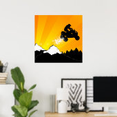 Poster quads. coucher de soleil orange. (Bureau à domicile)