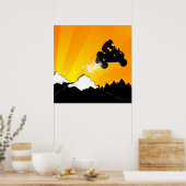 Poster quads. coucher de soleil orange. (Cuisine)