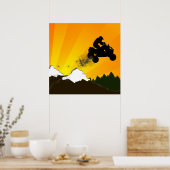 Poster quads. coucher de soleil orange. (Cuisine)