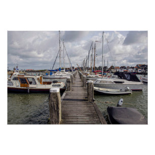 Poster Quai avec bateaux et yachts à Marken Pays-Bas