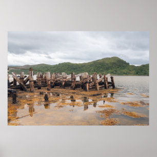 Poster Quai écossais de bois