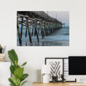 Poster Quai et vagues = Oak Island, NC (Bureau à domicile)