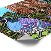 Poster Quail de Californie violette avec bébés Mini Art f (Coin)