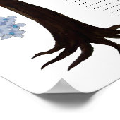 Poster Quaker Mariage 60 invités, blue Tree of Life (Coin)