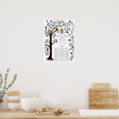 Poster Quaker Mariage 60 invités, blue Tree of Life (Cuisine)