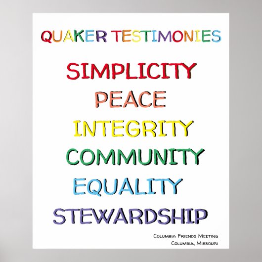 Poster Quaker Témoignages Personnalisé (Devant)