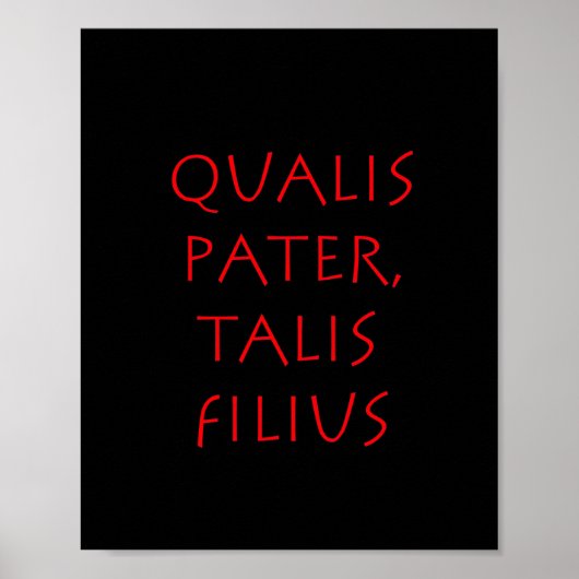 Poster Qualis pater talis filius (Devant)